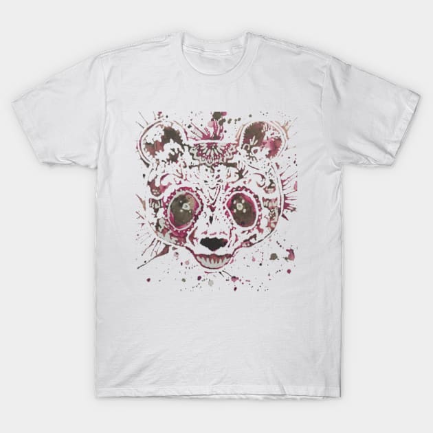 Panda Watercolor Splatter T-Shirt by Get Off My Back 